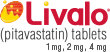 LIVALO (pitavastatin) tablets. 1mg, 2mg, 4mg