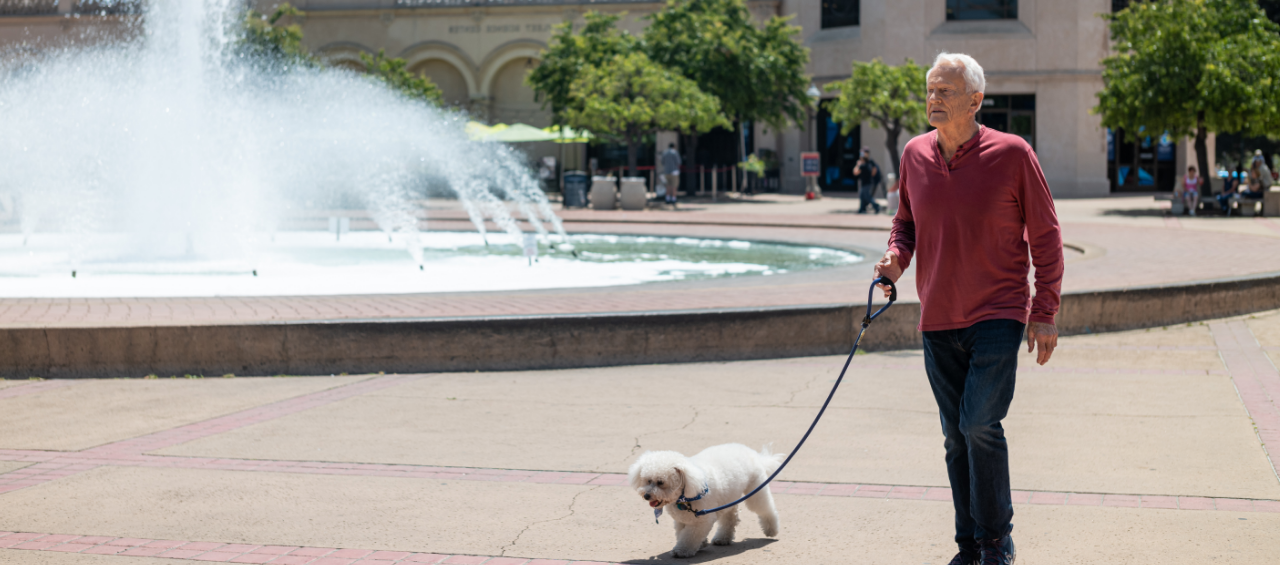 Man walking his dog